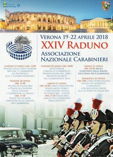 Programma Raduno Nazionale ANC 2018 Verona, sezione Thaon de Revel Sant'Andrea